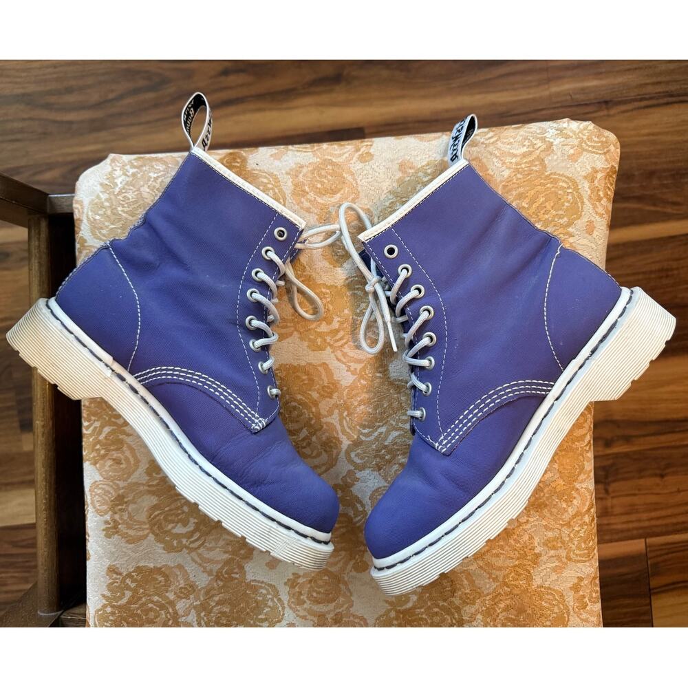 Vintage Doc Martens Dr. 13450 Purple White Combat Boots 7 Womens Tectuff